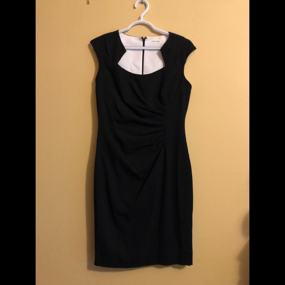 Calvin Klein size 6 black sheath dress.
